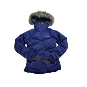 Columbia Women’s Down Puffer Jacket w/ Faux Fur Trim Hood SZ XS